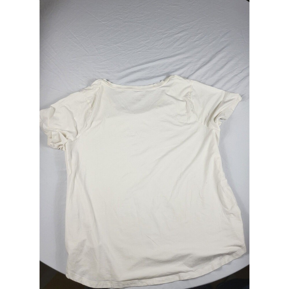 AVA & VIV Women's Scoop Neck Short Sleeve Solid White Cotton Knit Tee 3X Plus